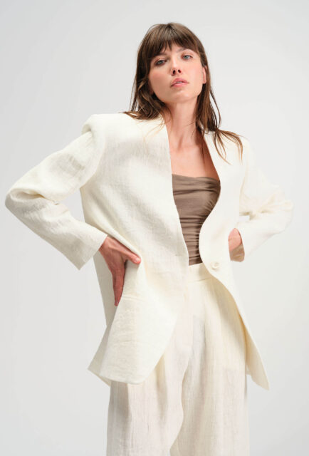 Jacquard Linen Blazer
