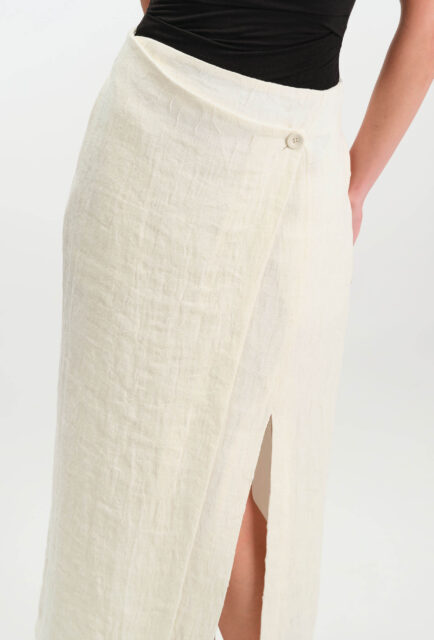 Jacquard Linen Wrap Skirt